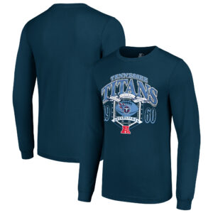 Men's Starter Navy Tennessee Titans Retro Long Sleeve Graphic T-Shirt