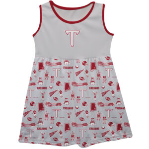 Girls Infant Vive La Fete Gray Troy University Trojans Impressions Artwork Tank Top Dress