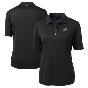 Women's Cutter & Buck Black Philadelphia Eagles DryTec Virtue Eco Pique Recycled Polo
