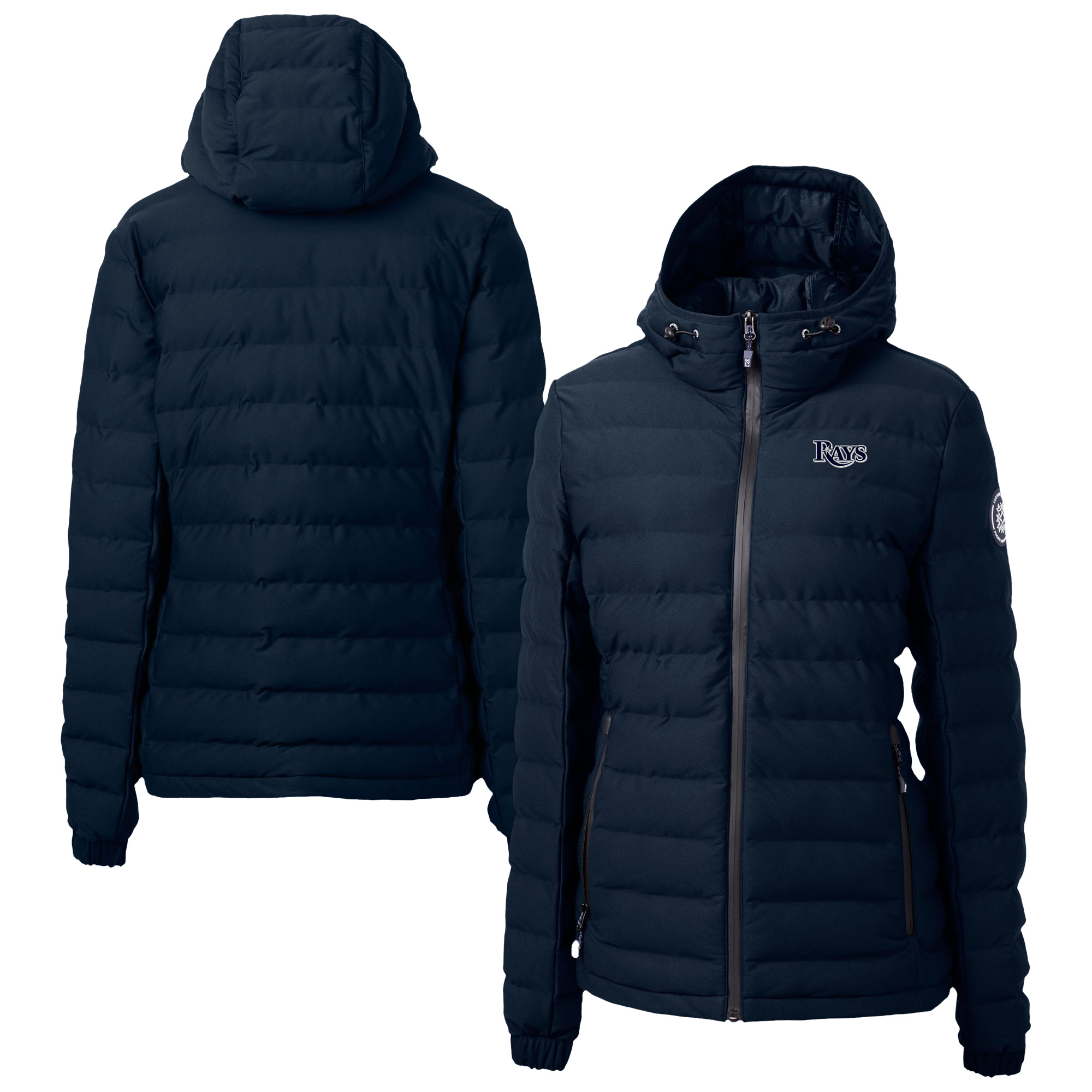Women's Cutter & Buck Navy Tampa Bay Rays Mission Ridge Repreve Eco Insulated Full-Zip Puffer Jacket