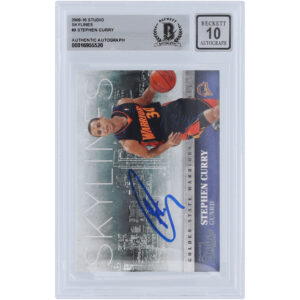 Stephen Curry Golden State Warriors Autographed 2009-10 Panini Studio Skylines #9 BAS Authenticated 10 Rookie Card