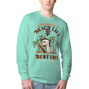 Men's Margaritaville Mint San Francisco Giants Beach Hut Graphic Long Sleeve T-Shirt