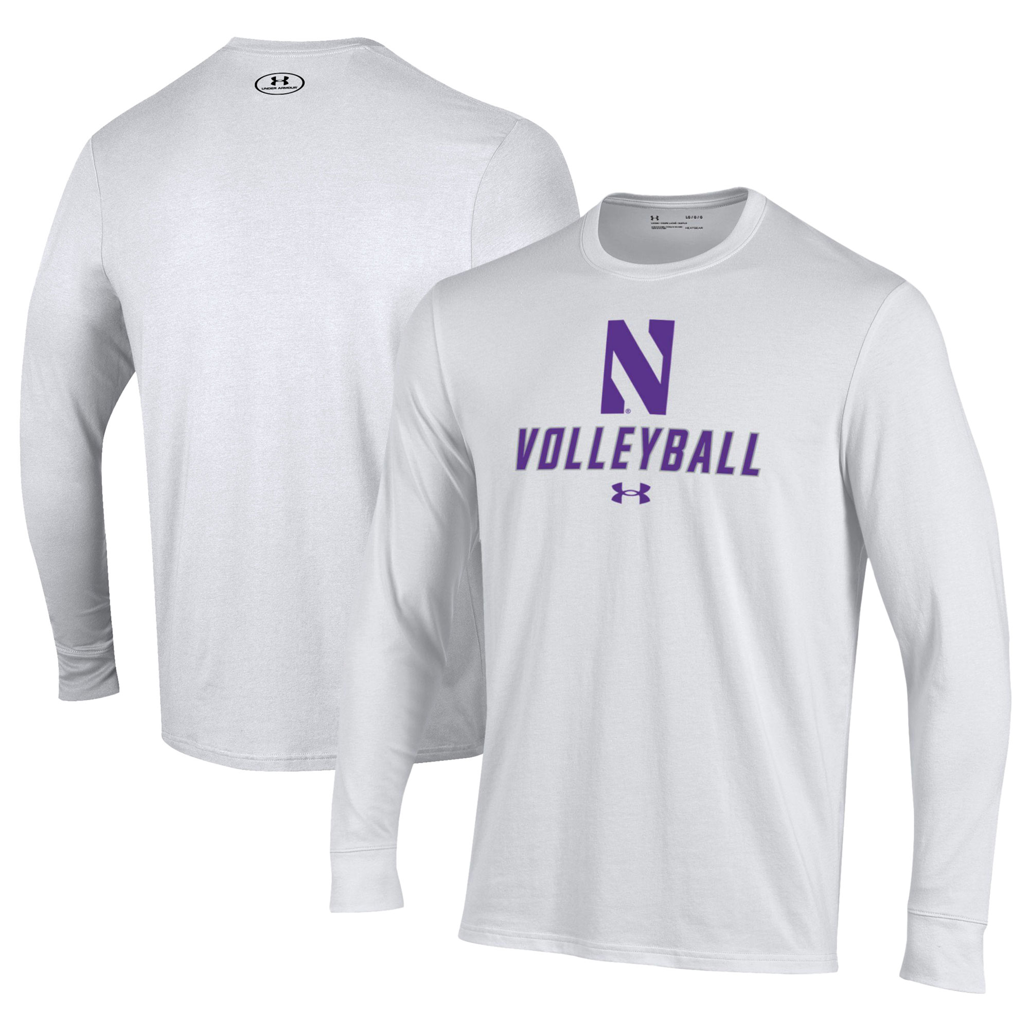 Men's Under Armour White Northwestern Wildcats Volleyball Performance Long Sleeve T-Shirt
