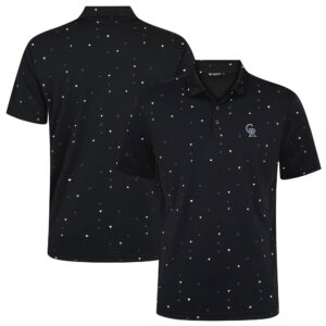 Men's Levelwear Black Colorado Rockies Confetti Insignia 2.0 Polo