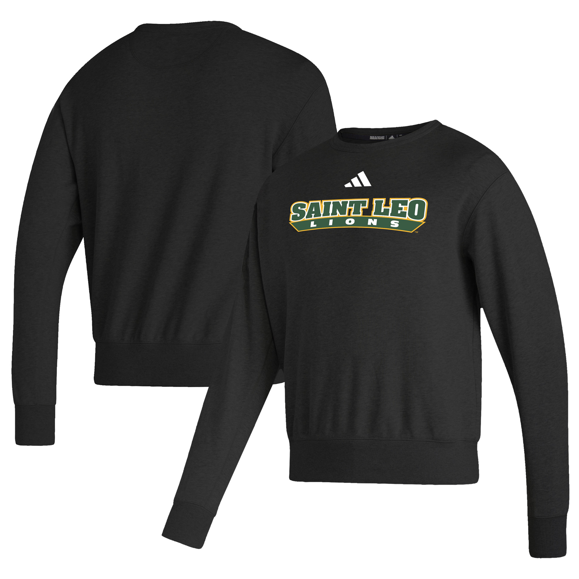 Men's adidas Black Saint Leo University Lions Vintage Pullover Sweatshirt
