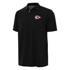 Men's Antigua Black/Gray Kansas City Chiefs Era Polo