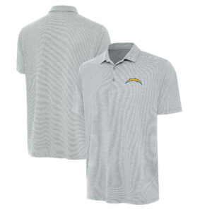 Men's Antigua Heather Gray Los Angeles Chargers  Scheme Polo