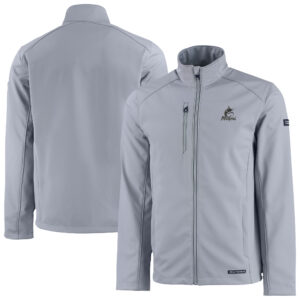 Men's Cutter & Buck Gray Miami Marlins Evoke Eco Softshell Recycled Full-Zip Jacket