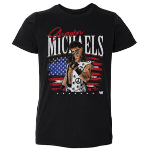Toddler 500 Level Black Shawn Michaels American Flag T-Shirt