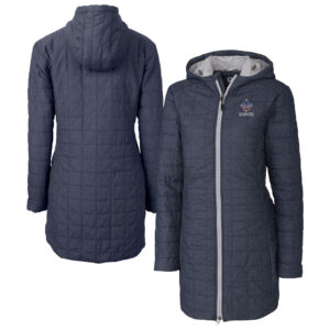 Women's Cutter & Buck Navy New Orleans Saints Americana Rainier PrimaLoft® Eco Insulated Full-Zip Hooded Long Coat