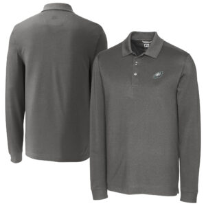 Men's Cutter & Buck Gray Philadelphia Eagles Advantage Eco Pique DryTec Tri-Blend Polo