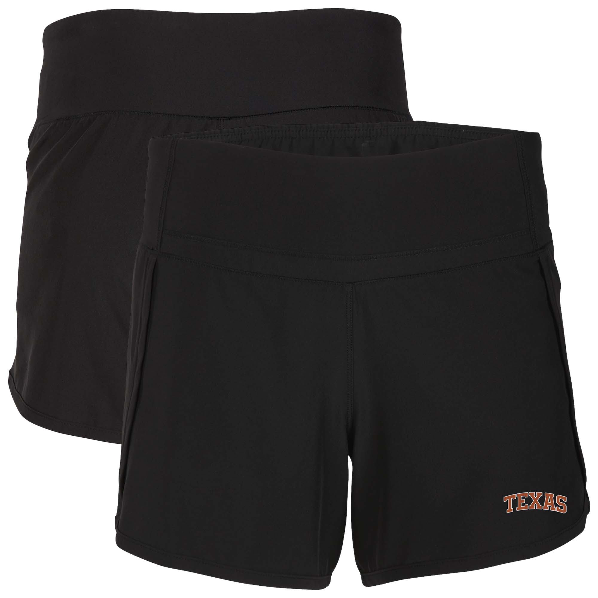 Women's Boxercraft Black Texas Longhorns Stretch Woven Lined Shorts