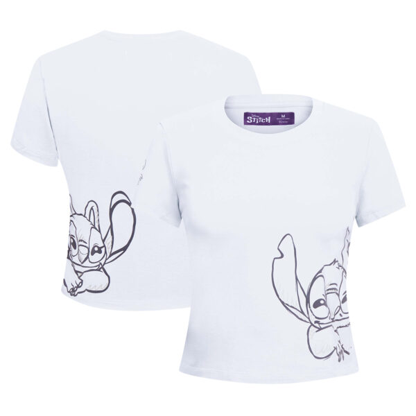 Women's Freeze Max  White Lilo and Stitch Lovers Baby Doll T-Shirt