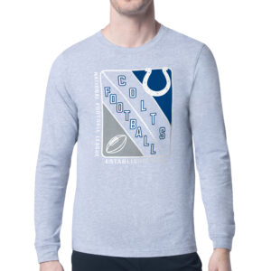 Men's Starter Heather Gray Indianapolis Colts Shield Logo Long Sleeve T-Shirt