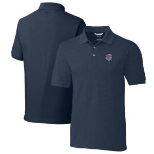 Men's Cutter & Buck Navy Minnesota Twins Big & Tall Americana Advantage Pique DryTec Tri-Blend Polo