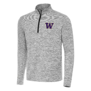 Men's Antigua Black Washington Huskies Cause Quarter-Zip Top