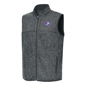 Men's Antigua Heather Charcoal North Alabama Lions Fortune Full-Zip Vest