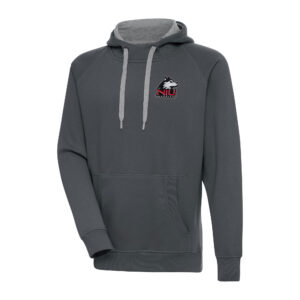 Men's Antigua Charcoal Northern Illinois Huskies Big & Tall Victory Raglan Pullover Hoodie