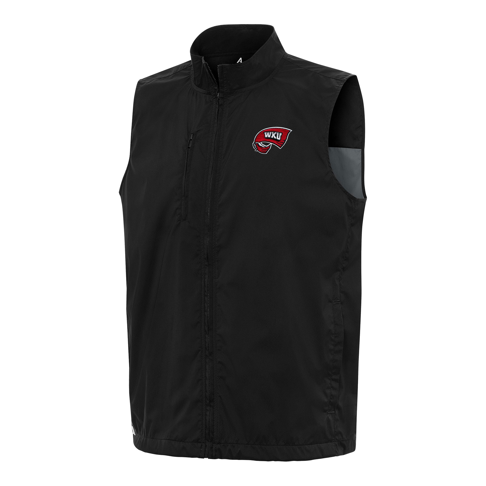Men's Antigua Black Western Kentucky Hilltoppers Brisk Full-Zip Vest