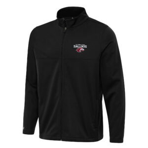 Men's Antigua Black Southern Illinois Salukis Links 2 Full-Zip Golf Jacket