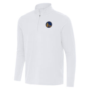 Men's Antigua White Golden State Warriors Intent Quarter-Zip Top