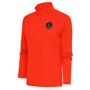 Women's Antigua Orange Houston Dash Tribute Half-Zip Jacket