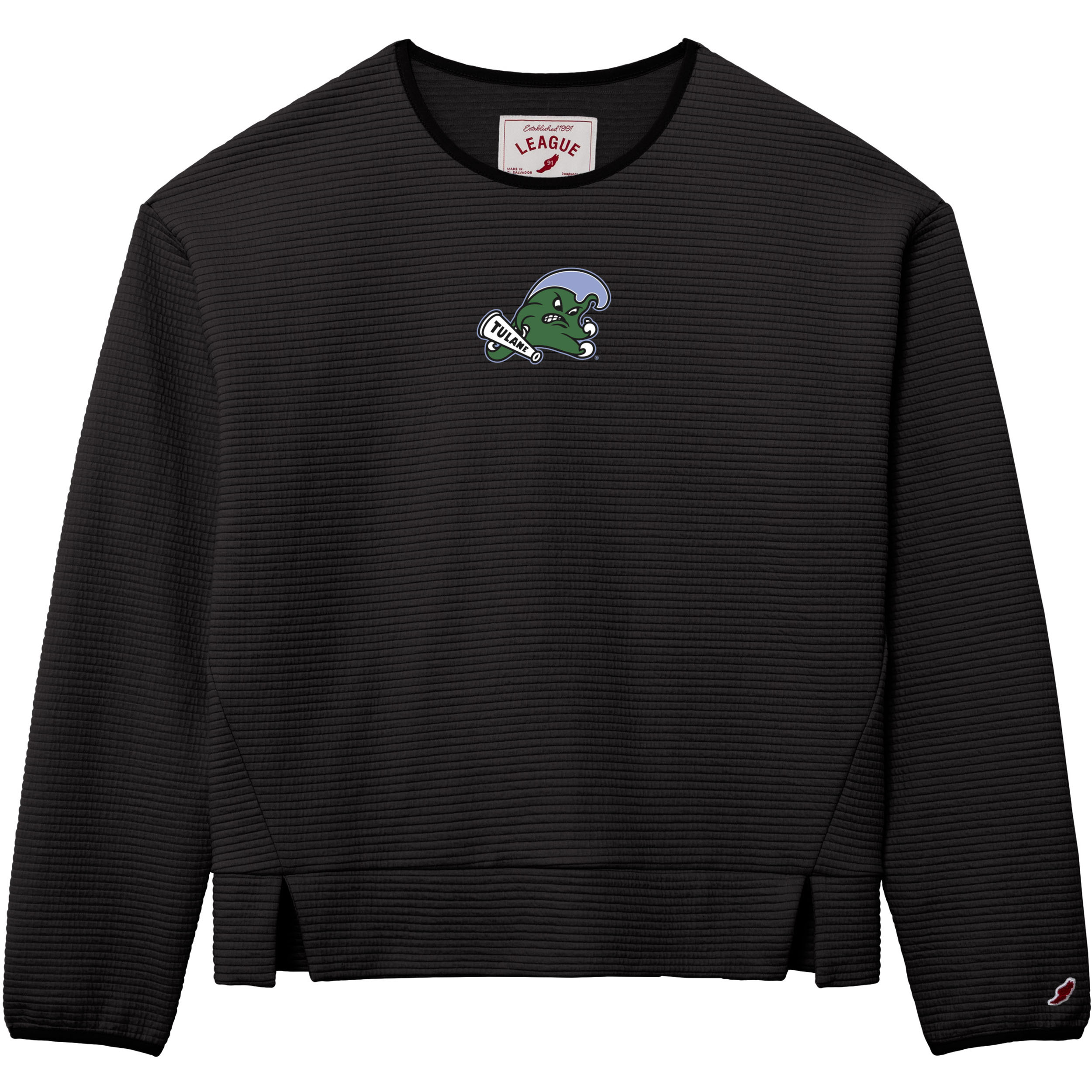 Women's League Collegiate Wear Black Tulane Green Wave Summit Pullover Sweatshirt