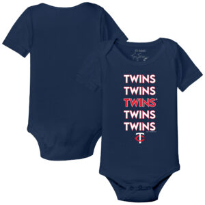 Infant Tiny Turnip Navy Minnesota Twins Stacked Bodysuit