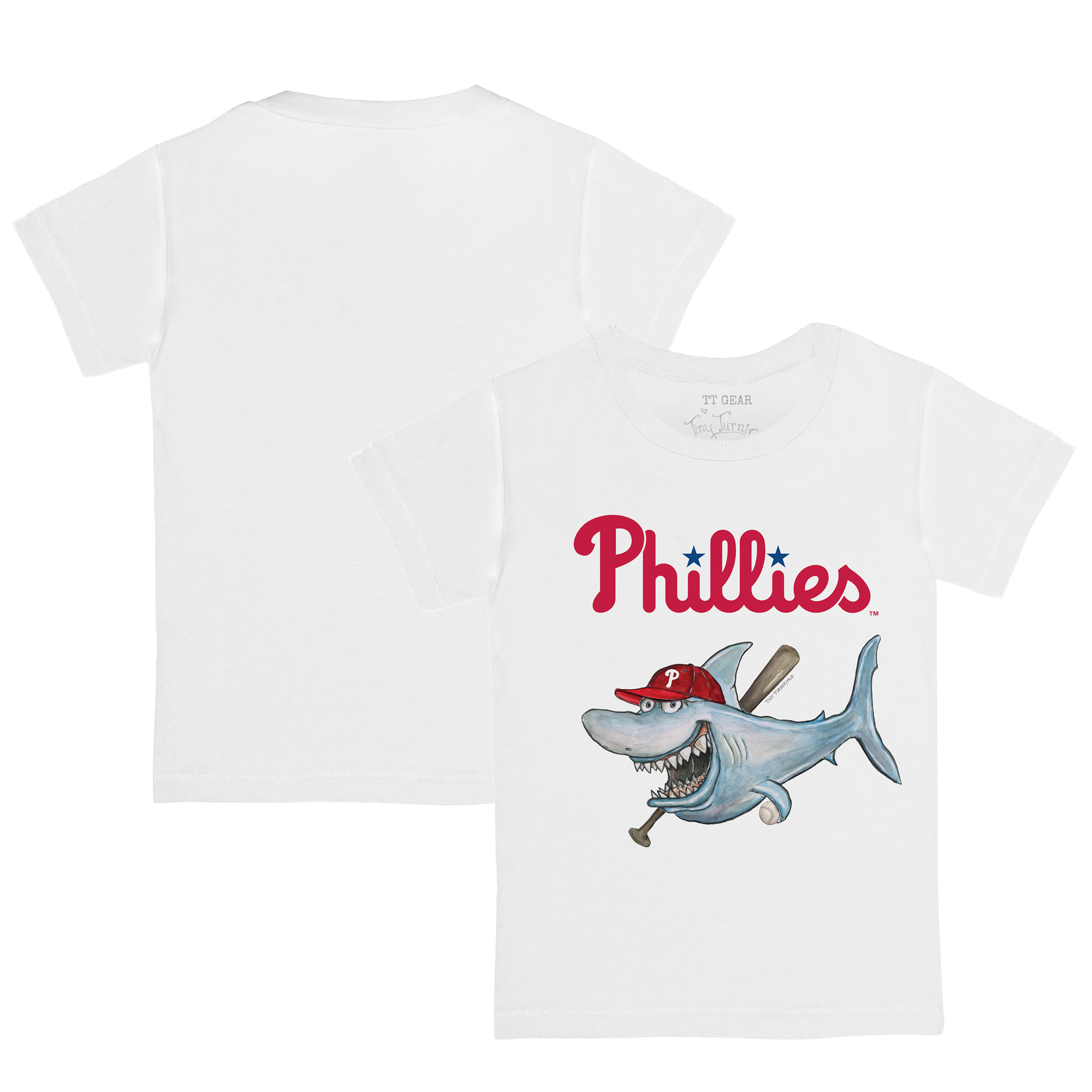 Toddler Tiny Turnip White Philadelphia Phillies Shark Logo T-Shirt - Image 2