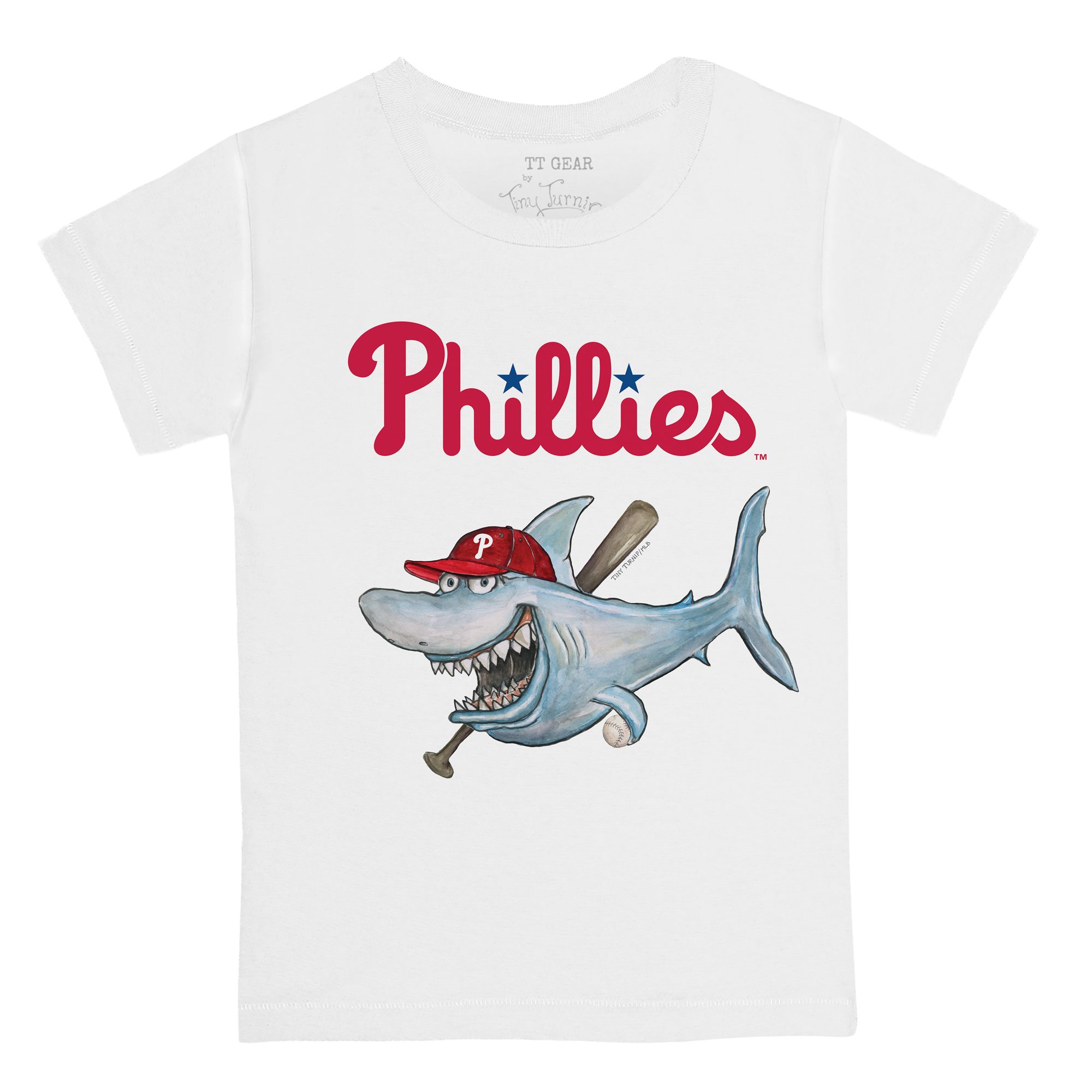 Toddler Tiny Turnip White Philadelphia Phillies Shark Logo T-Shirt - Image 6