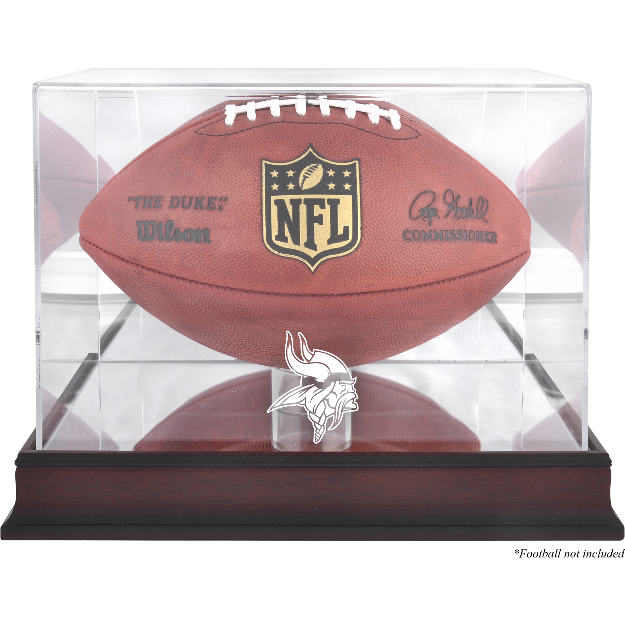 Minnesota Vikings (2013-Present) Mahogany Football Display Case with Mirror Back