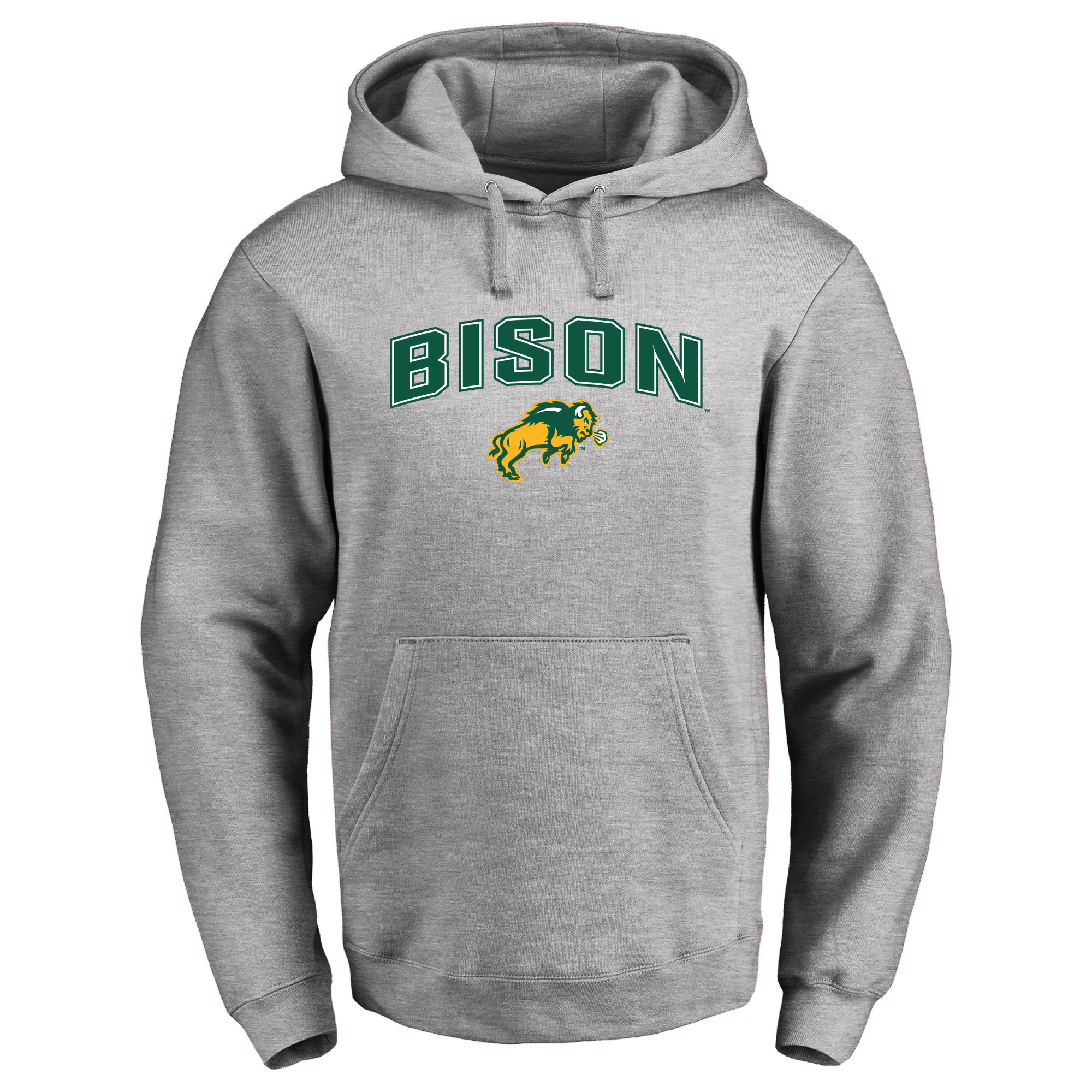 Men's Ash NDSU Bison Proud Mascot Pullover Hoodie