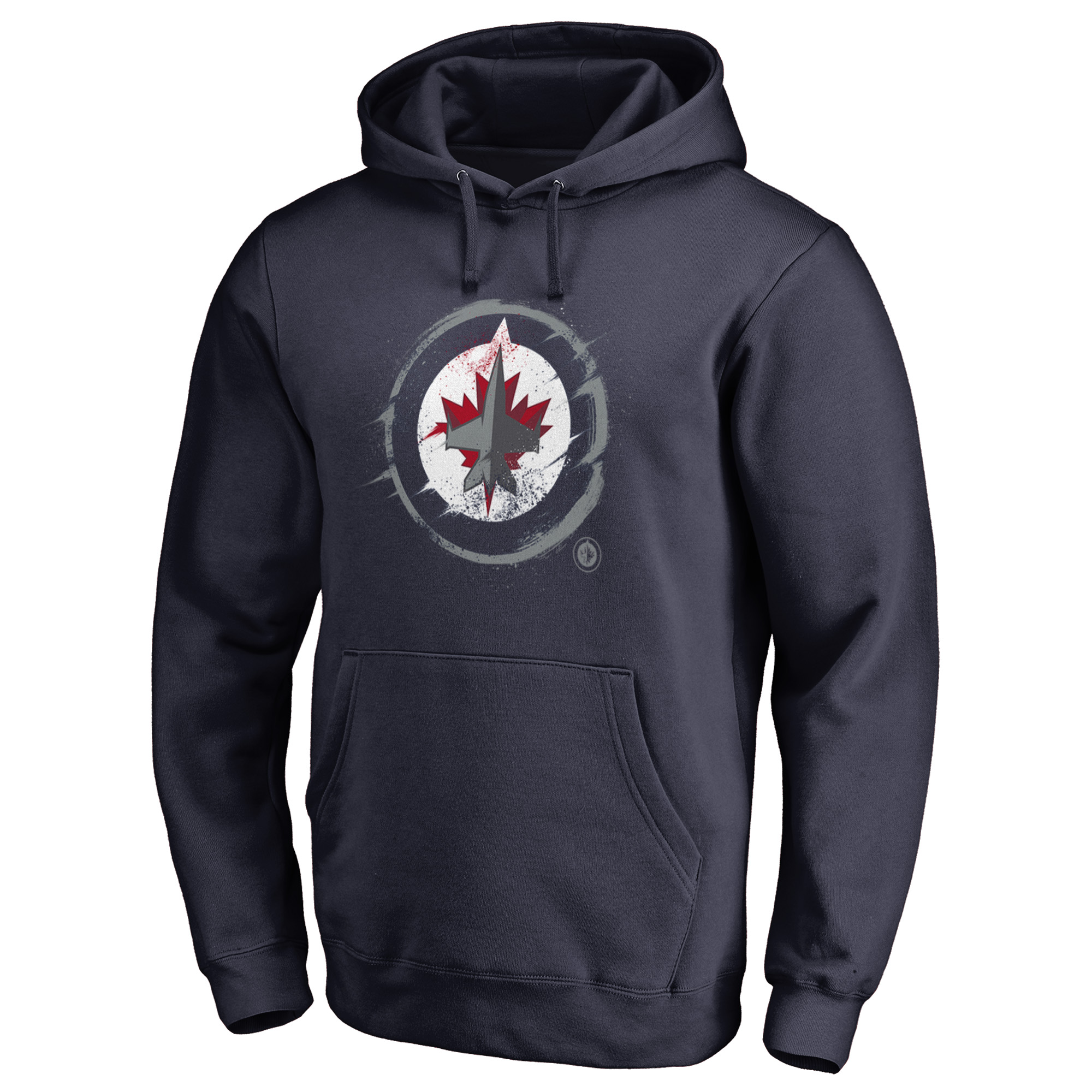 Men's Navy Winnipeg Jets Splatter Logo Pullover Hoodie