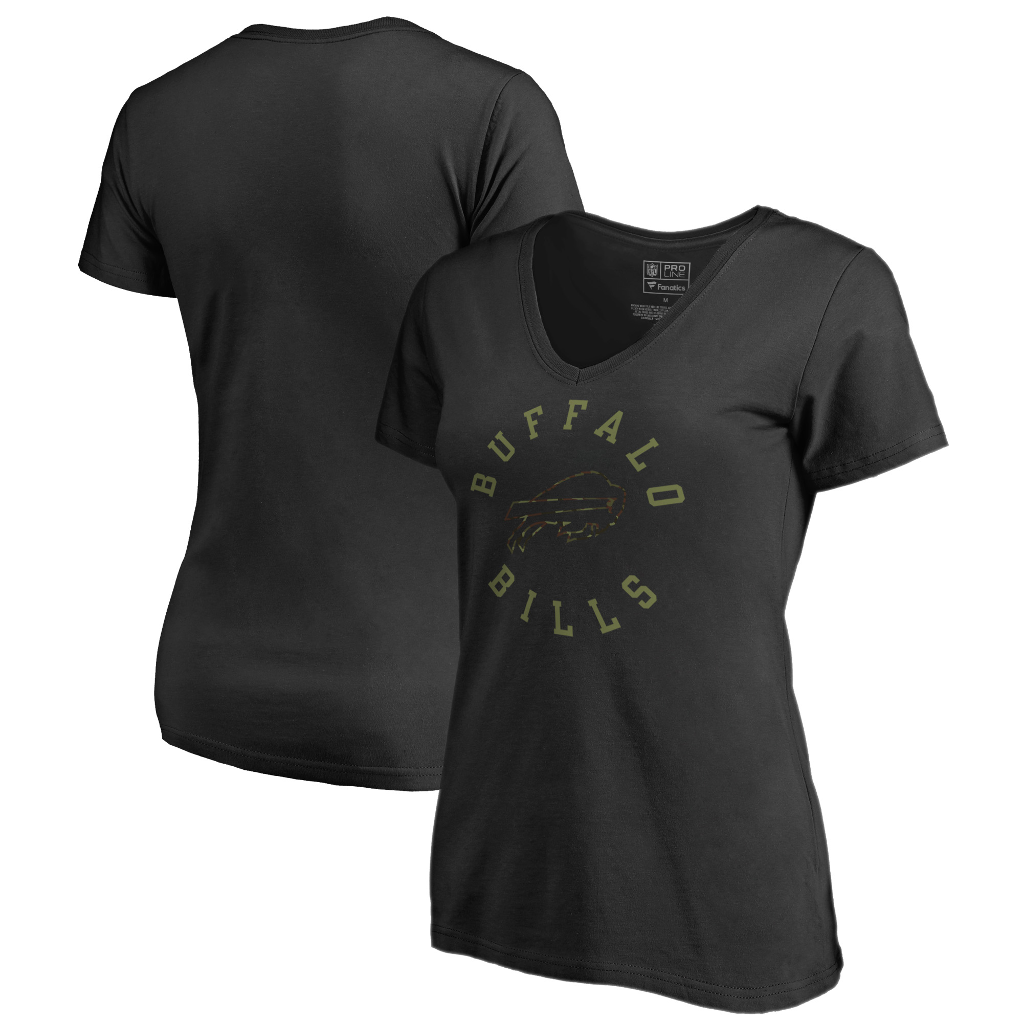 Women's Black Buffalo Bills Camo Collection Liberty V-Neck T-Shirt - Image 2