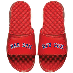 Men's ISlide Red Boston Red Sox Wordmark Slide Sandals