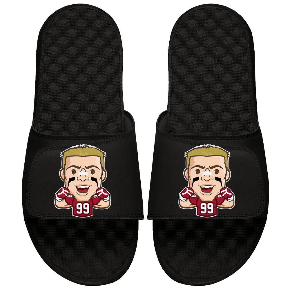 Youth ISlide J.J. Watt Black NFLPA Emoji Slide Sandals