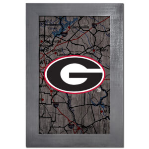 Georgia Bulldogs 11'' x 19'' Framed Team City Map Sign
