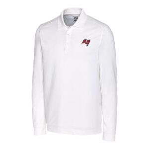 Men's Cutter & Buck White Tampa Bay Buccaneers Advantage Long Sleeve Polo