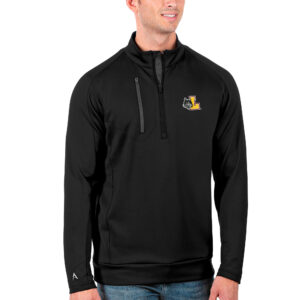 Men's Antigua Black/Charcoal Loyola Chicago Ramblers Generation Half-Zip Pullover Jacket