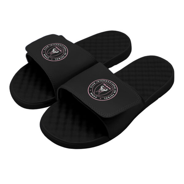 Youth ISlide Black Inter Miami CF Primary Logo Slide Sandals