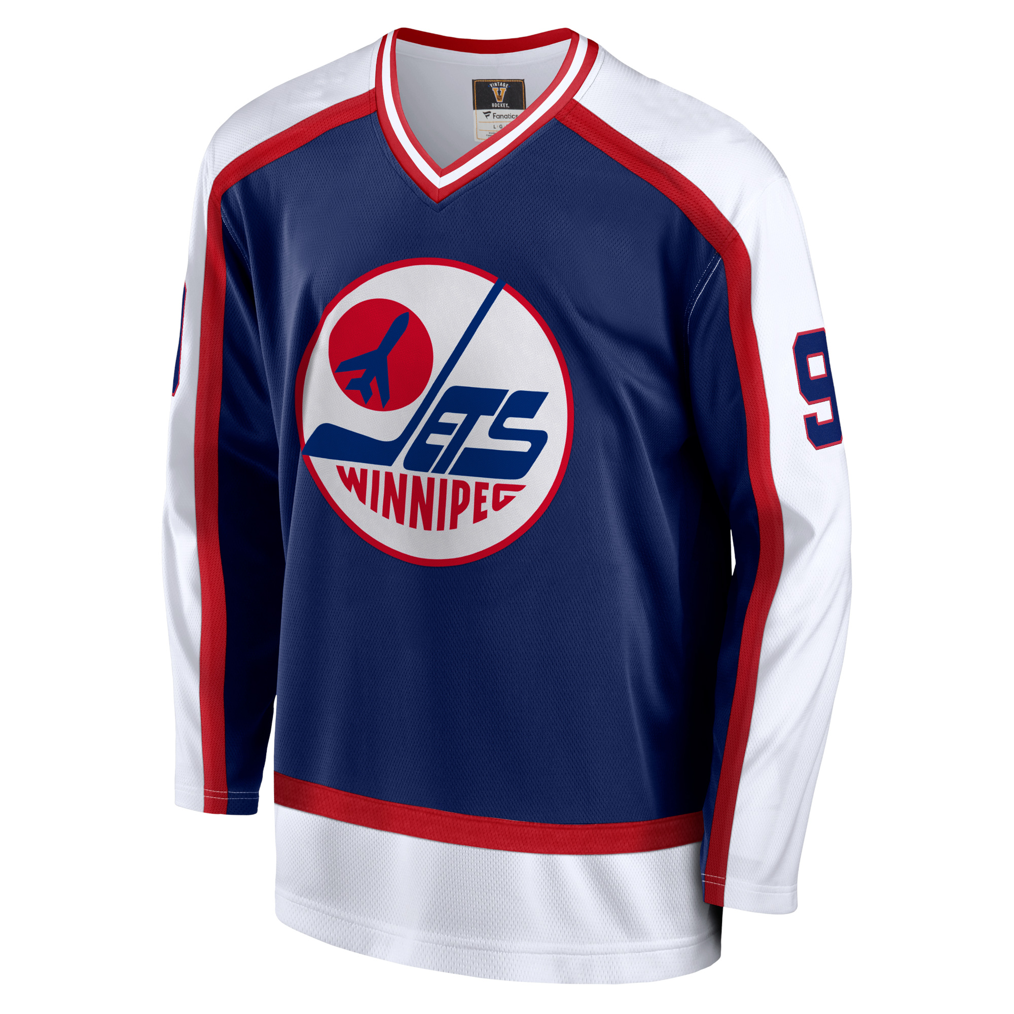 Men's Fanatics Bobby Hull Navy Winnipeg Jets Breakaway Retired Player Jersey - Image 7