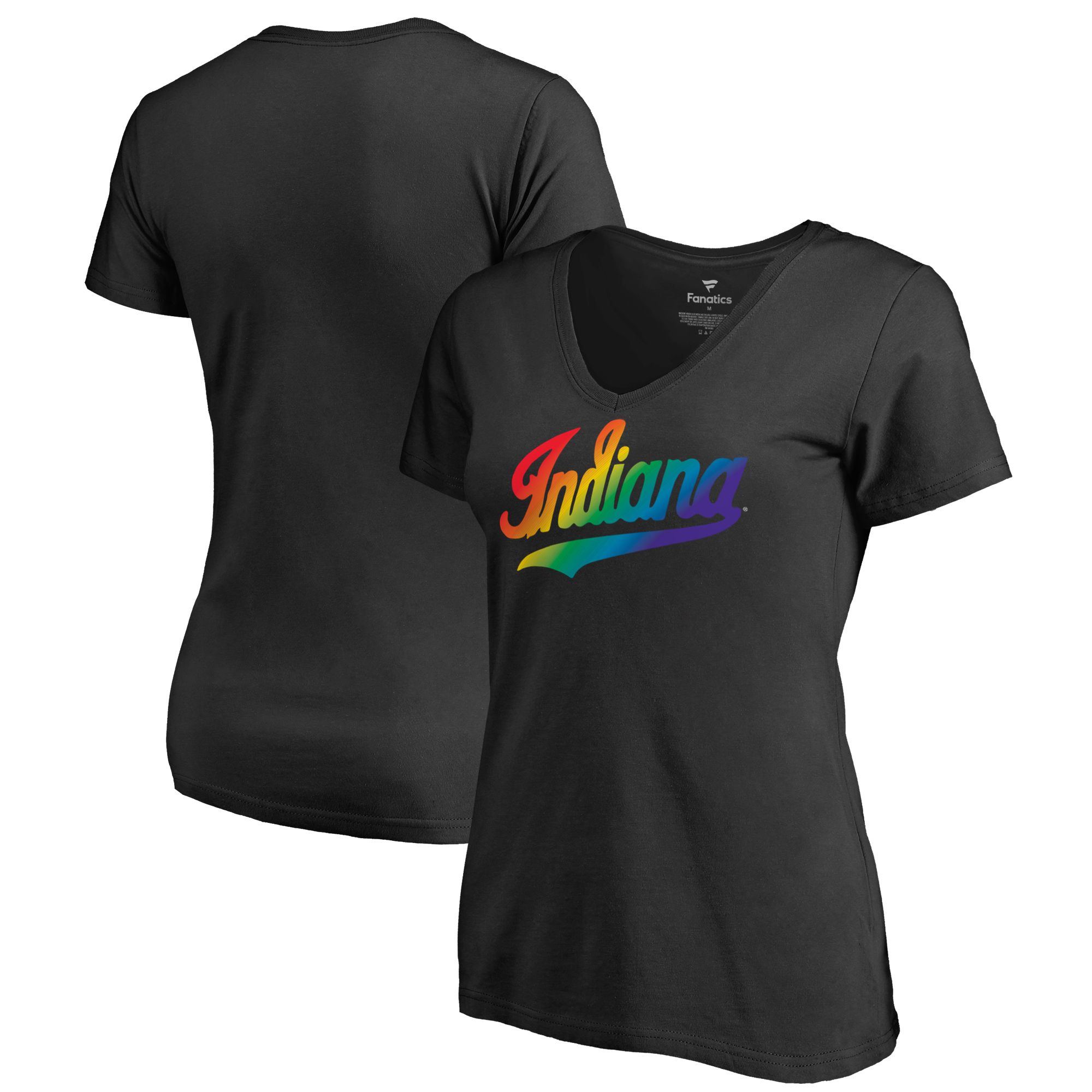 Women's Black Indiana Hoosiers Pride Logo V-Neck T-Shirt - Image 5