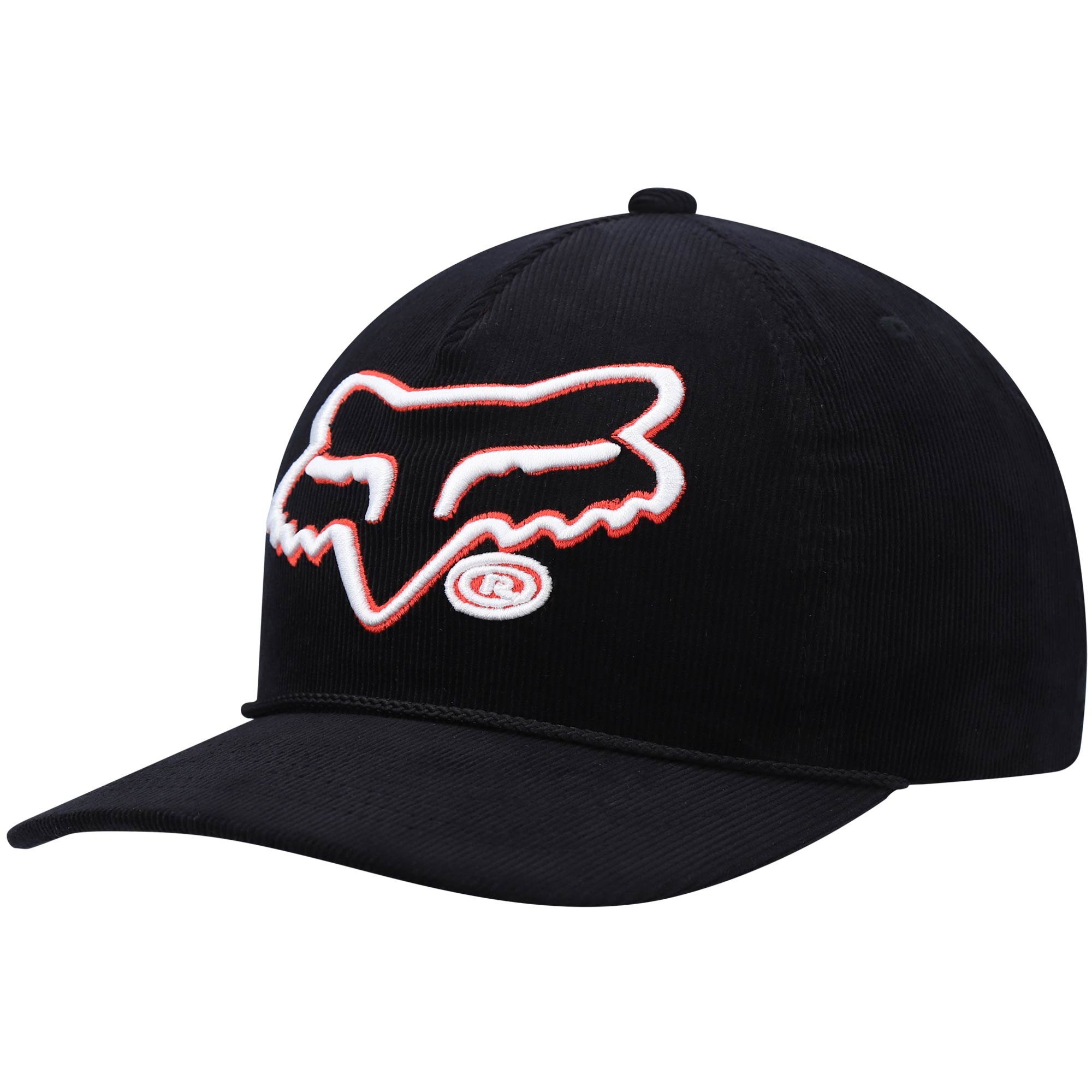 Men's Black Fox Racing Brushed Snapback Hat - Image 2