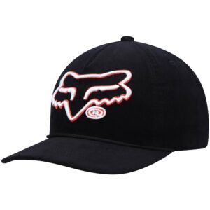 Men's Black Fox Racing Brushed Snapback Hat