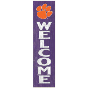 Clemson Tigers 12'' x 48'' Welcome Outdoor Leaner