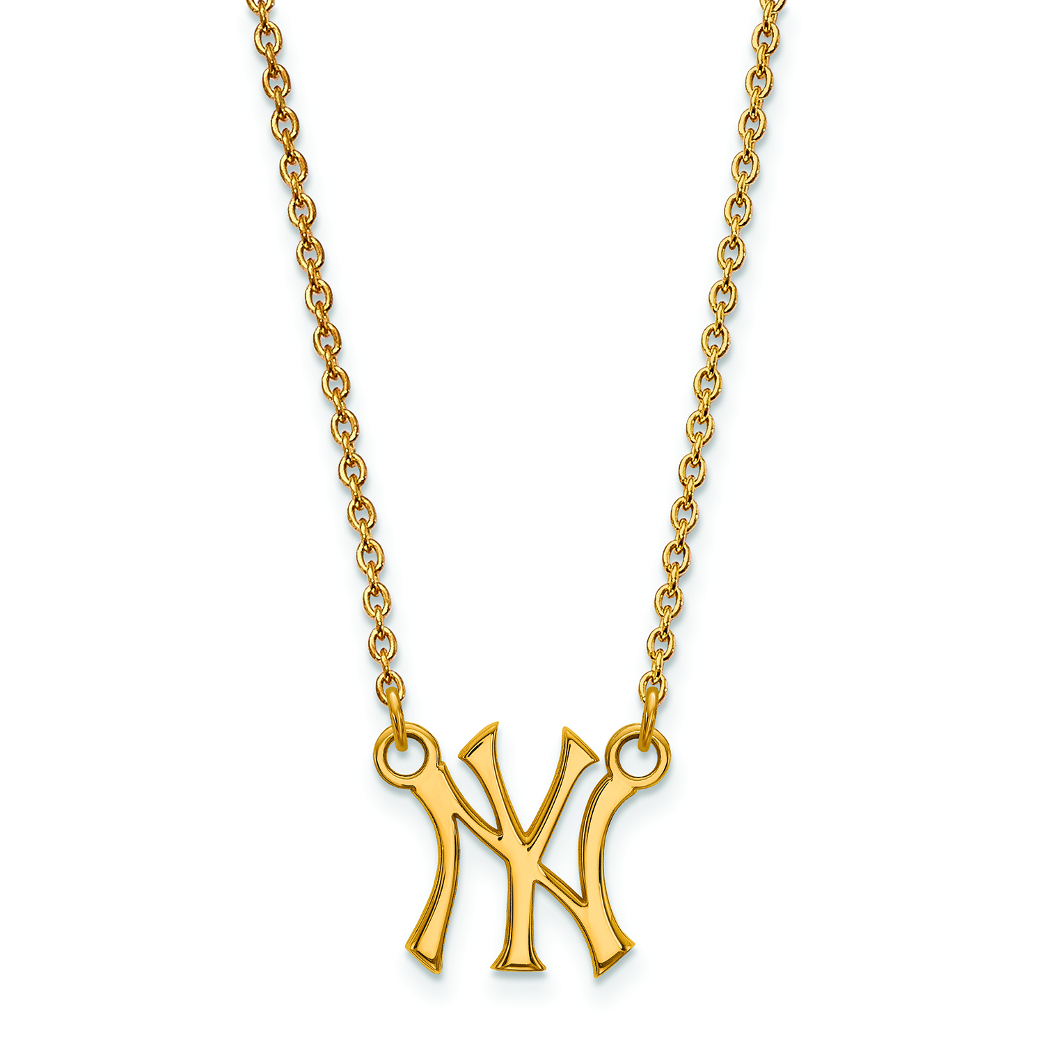 Women's New York Yankees 18'' 14k Yellow Gold Small Pendant Necklace