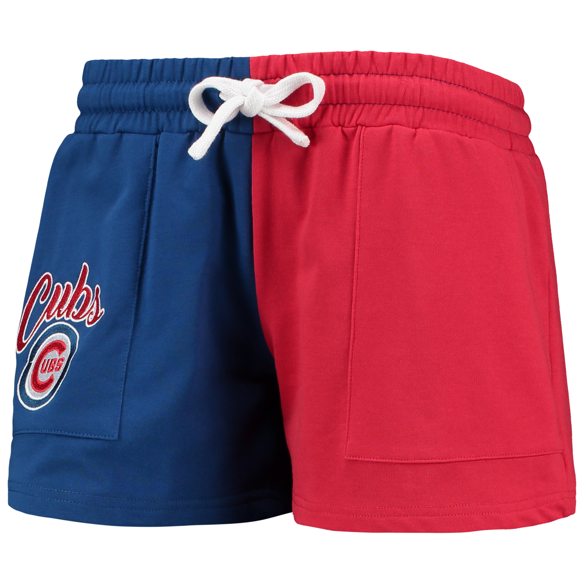 Women's FOCO Royal/Red Chicago Cubs Color-Block Pullover Hoodie & Shorts Lounge Set - Image 11