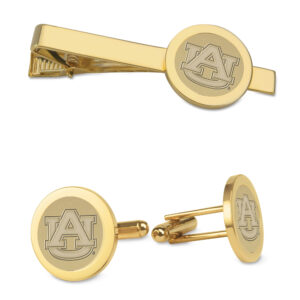 Men's Gold Auburn Tigers Cufflinks & Tie Bar Gift Set