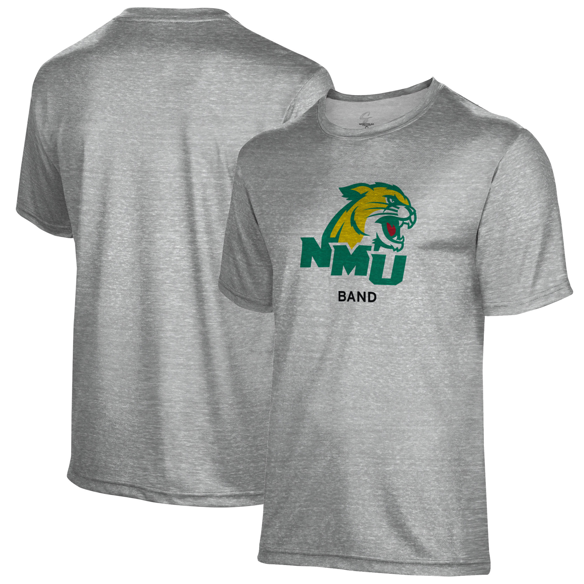Men's Gray Northern Michigan Wildcats Band Name Drop T-Shirt - Image 2