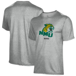 Men's Gray Northern Michigan Wildcats Band Name Drop T-Shirt